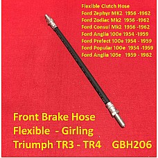 Flexible Hose  - Brake & Clutch Hose - Girling  Triumph TR3 - TR4  Ford Zephyr Zodiac Mk2  GBH206