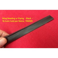 Wing Beading or Piping  - Black  -  18.5mm Sold per Metre  TRM101