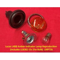 Lucas L488 Amber Indicator Lamp Reproduction  (Includes LLB382 12v 21w Bulb)  LMP725