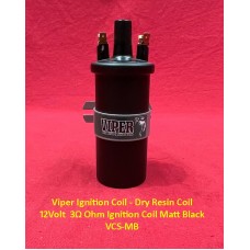 Viper Ignition Coil - Dry Resin Coil  12Volt  3Ω Ohm Ignition Coil Matt Black  VCS-MB