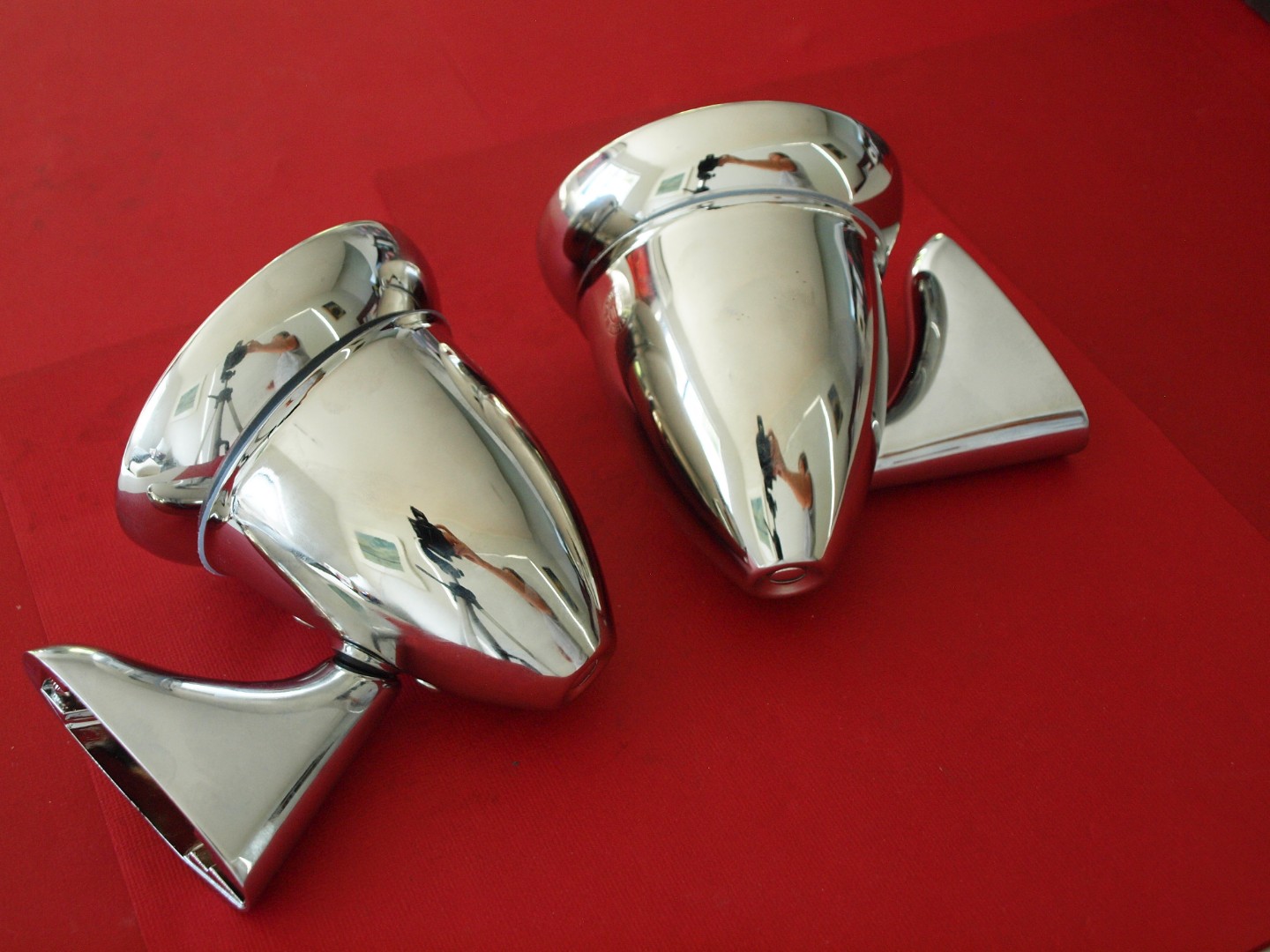 Stainless Steel Bullet Mirrors Long Stem Mount Tex Brand (Sold as a Pair)   GAM107-GAM108-SetA