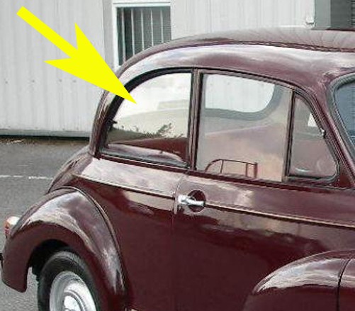 Morris Minor (2 Door Saloon)  Rear Side Window Rubber Seal Right Hand Side VNT801