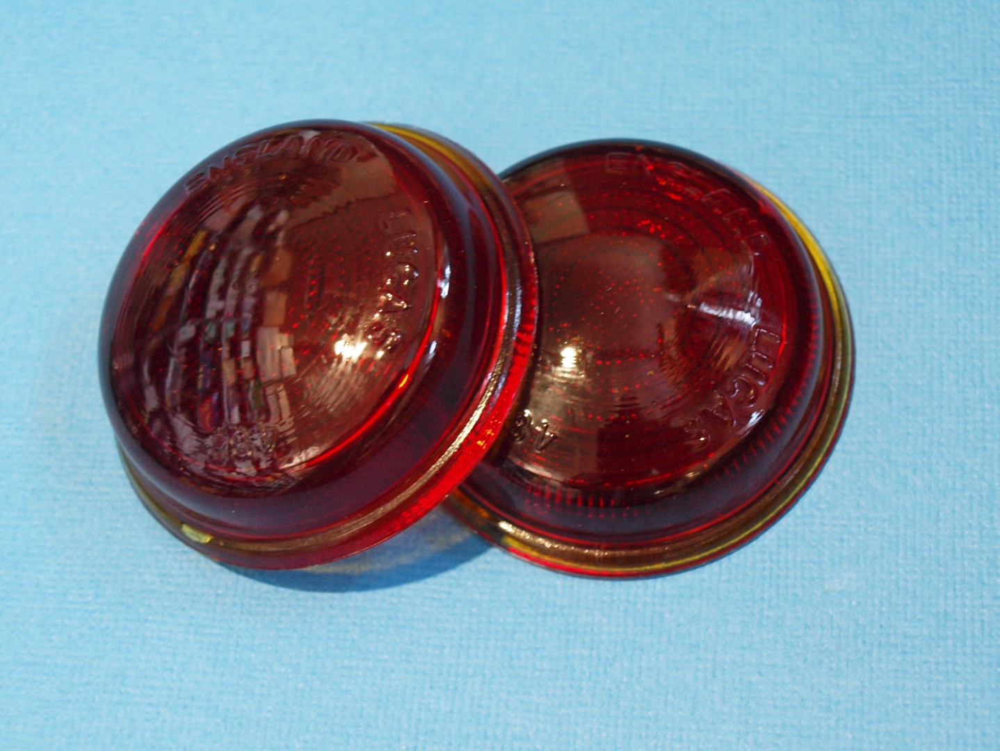 Lucas L488 Red Glass Lamp Lens only  (the Flat Lens)   Landrover ( Sold as a Pair )  7H5183LUCAS-SetA