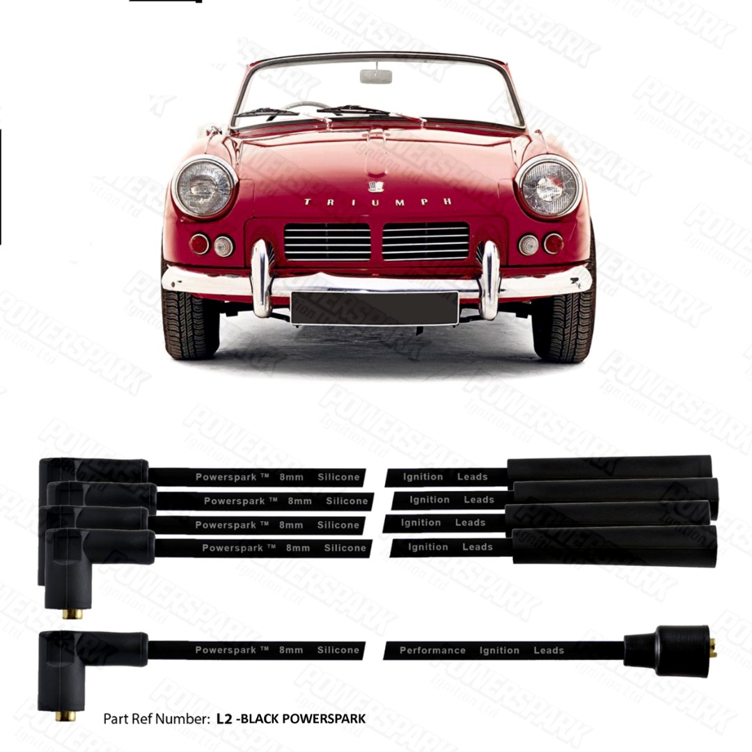 Powerspark HT Ignition Lead Set 4 Cylinder 8mm Land Rover Triumph MG MINI & more   L2-Black