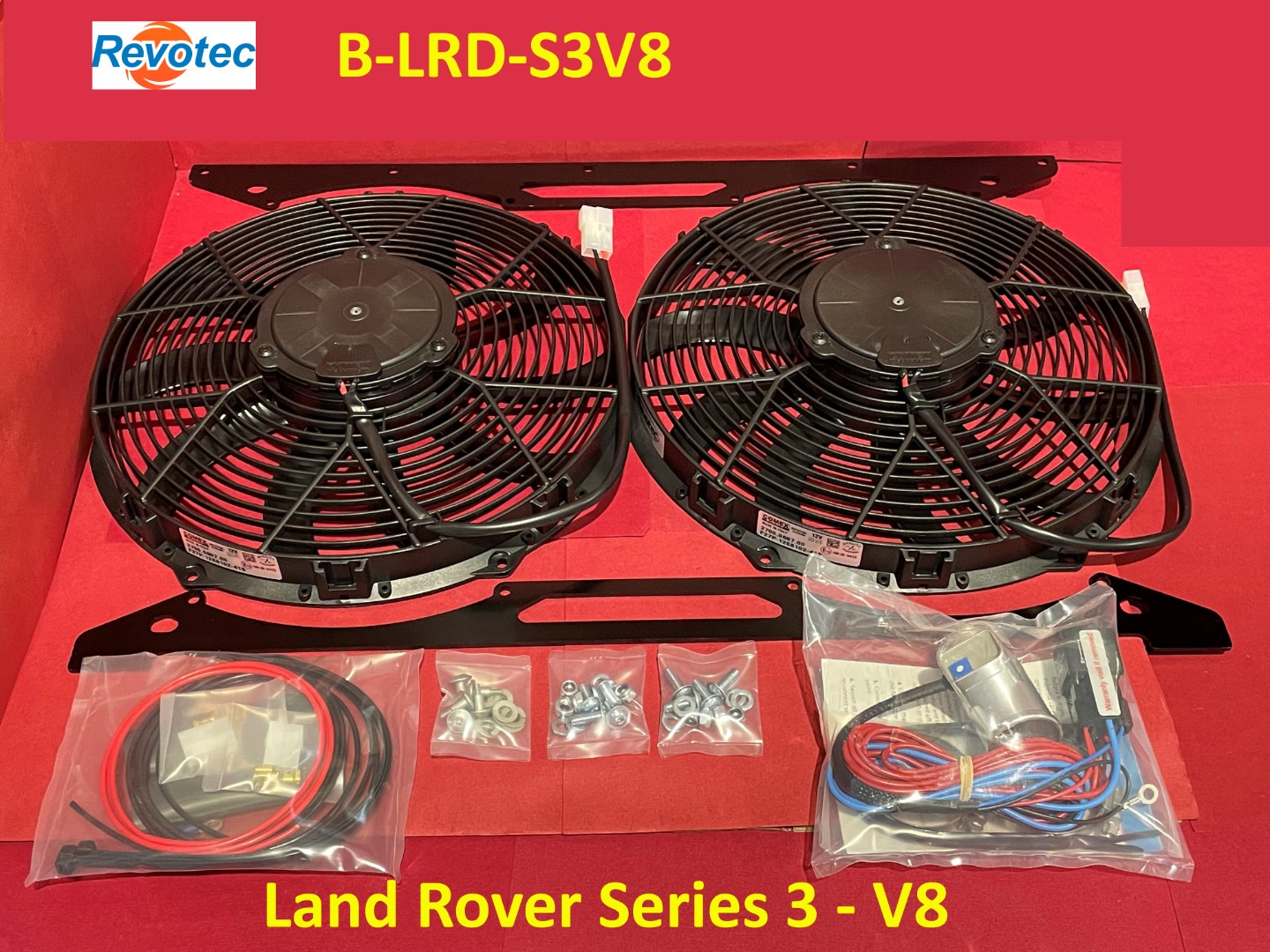 Revotec Cooling Fan Kit - Land Rover Series 3 V8 Petrol. B-LRD-S3V8