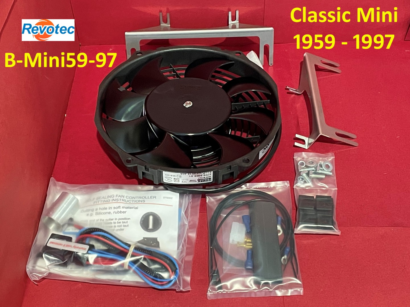 Revotec Cooling Fan Kit - Classic Mini 1959 to 1997. B-MINI59-97
