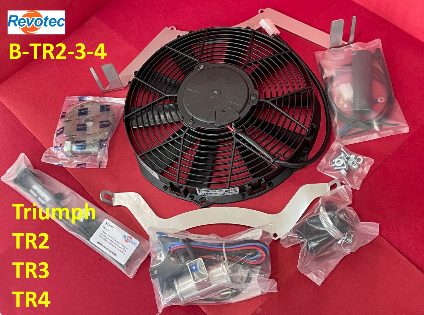 Revotec Cooling Fan Kit - Triumph TR2, TR3, TR4. B-TR2-3-4