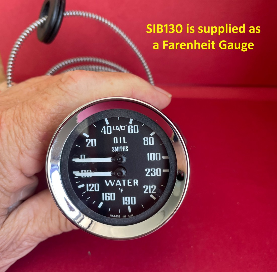 thumbnail interactive-video image 1 of Smiths Dual Water/Oil Gauge For Austin Healey 100-6 & 3000 – Magnolia Face (New) 1 of 4