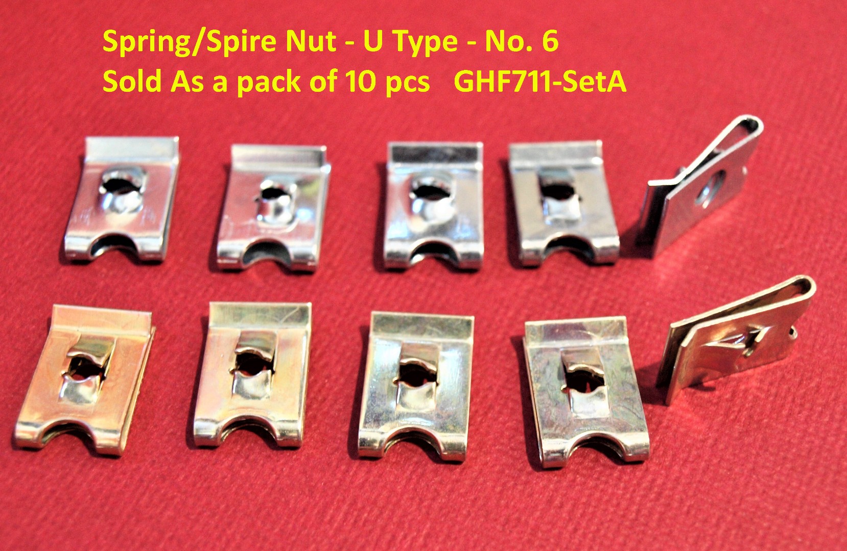 Spring/Spire Nut - U Type - No. 6 - Sold As a pack of 10 pcs   GHF711-SetA