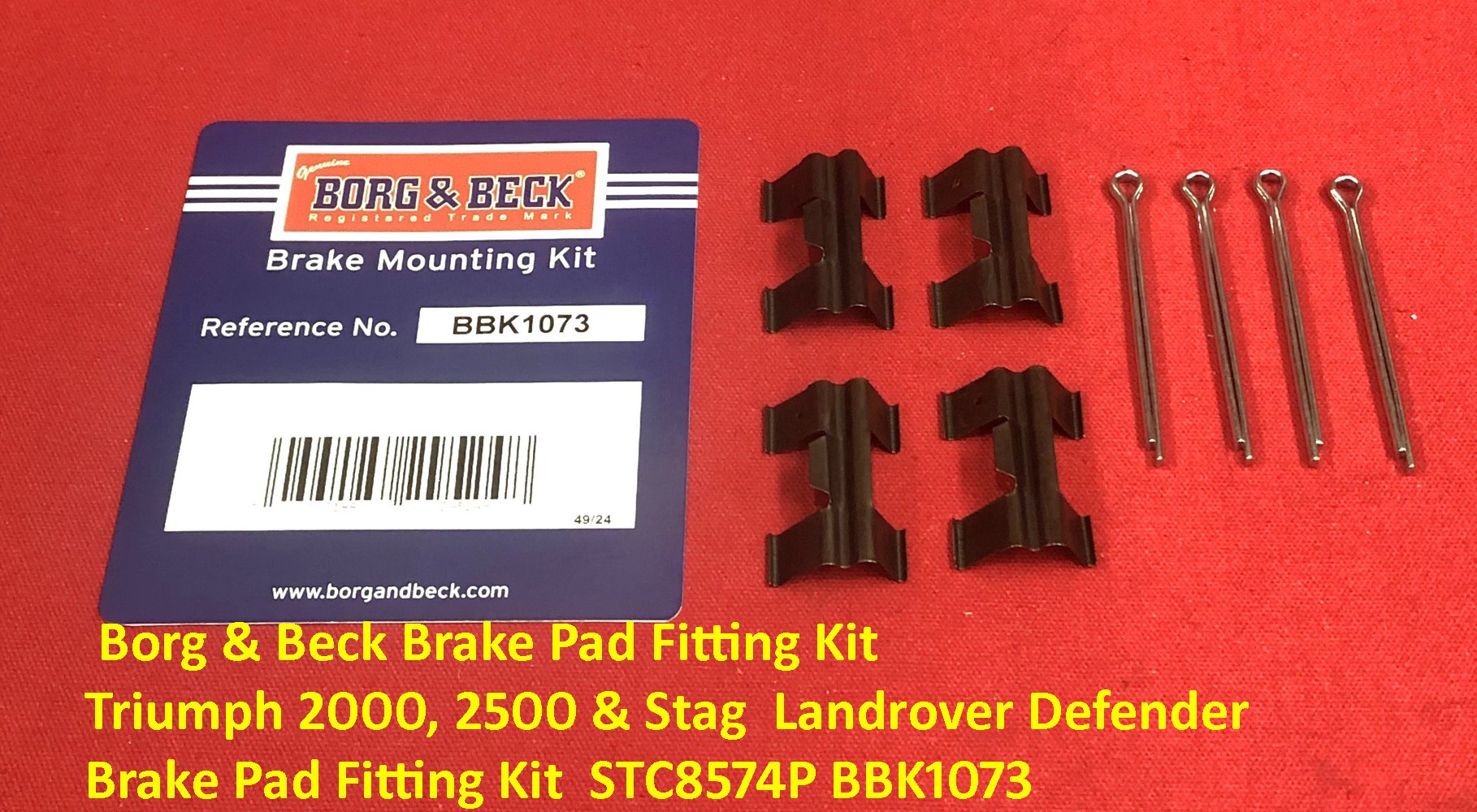 Borg & Beck Brake Pad Fitting Kit Triumph 2000, 2500 & Stag  Landrover Defender Brake Pad Fitting Kit  STC8574P BBK1073 Borg & Beck Brake Pad Fitting Kit Triumph 2000, 2500 & Stag  Landrover Defender Brake Pad Fitting Kit  STC8574P BBK1073