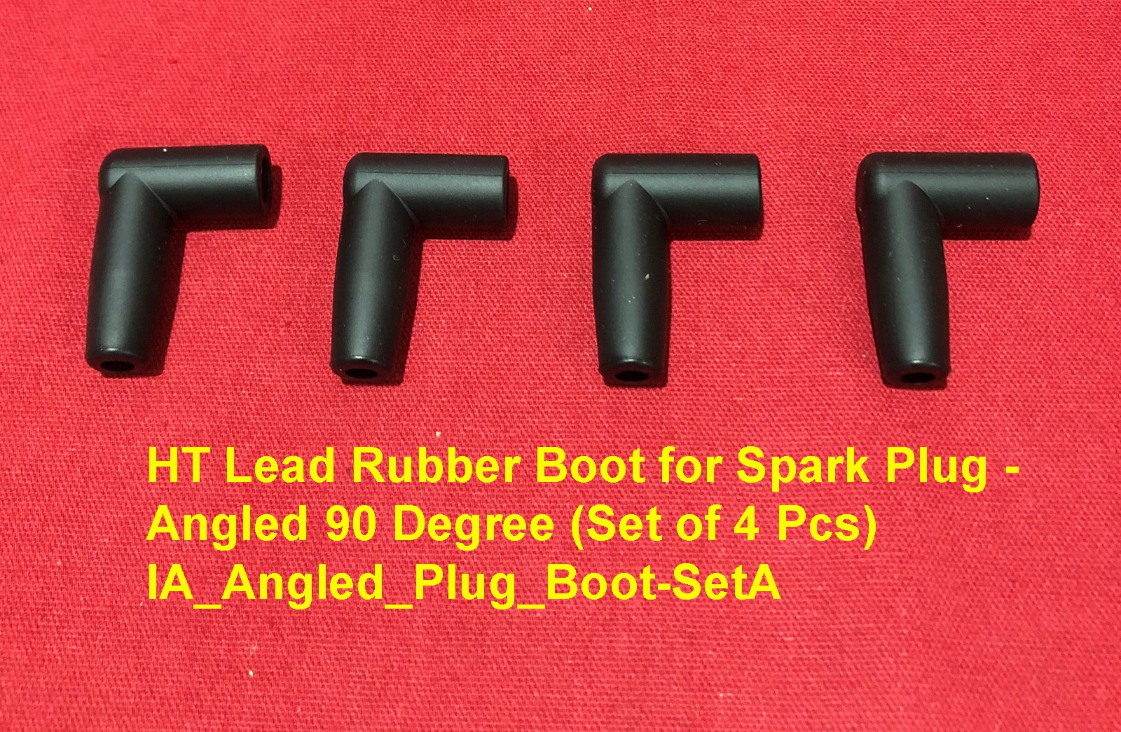 HT Lead Rubber Boot for Spark Plug - Angled 90 Degree (Set of 4 Pcs)  IA_Angled_Plug_Boot-SetA