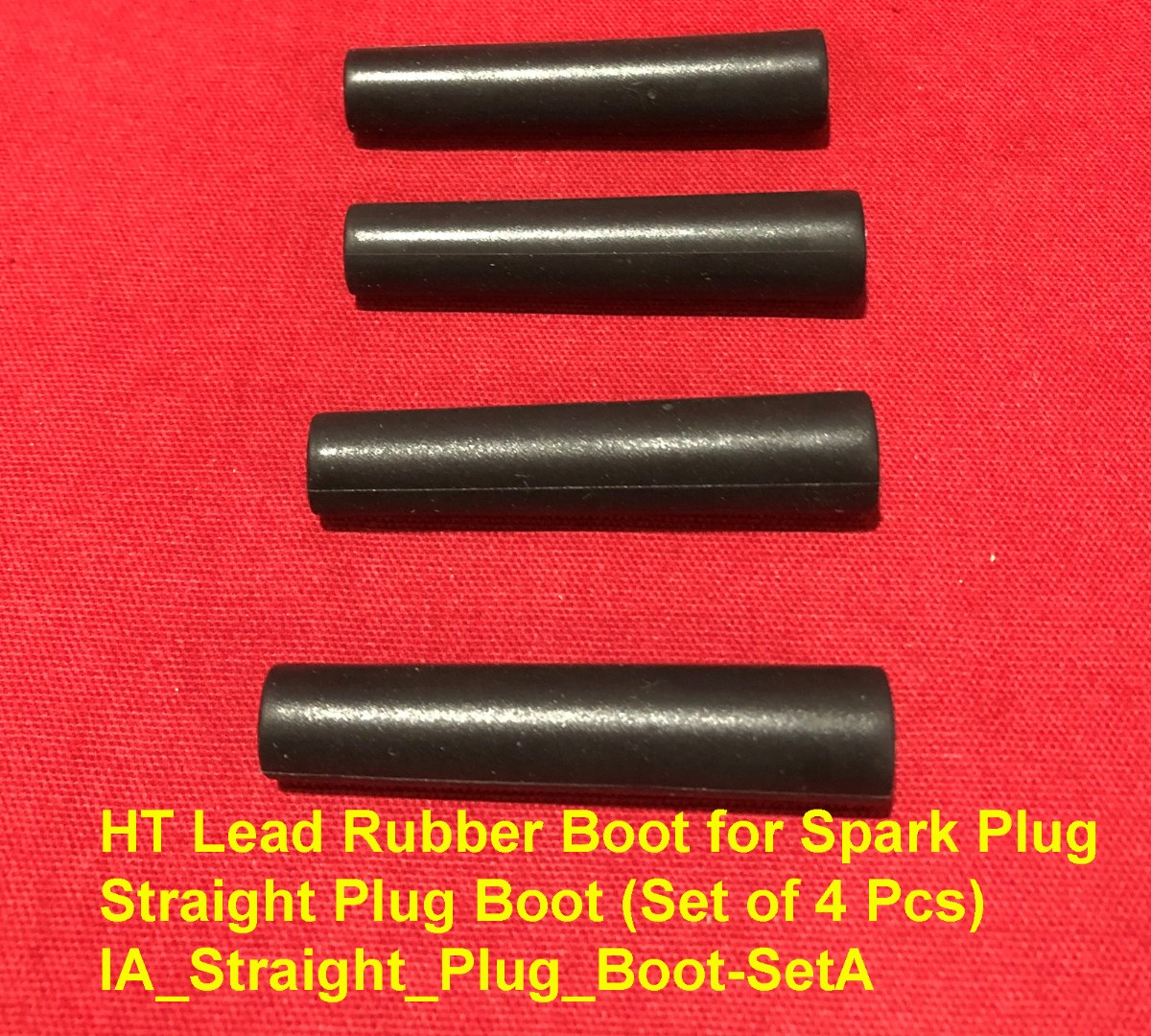 HT Lead Rubber Boot for Spark Plug Straight Plug Boot (Set of 4 Pcs)  IA_Straight_Plug_Boot-SetA